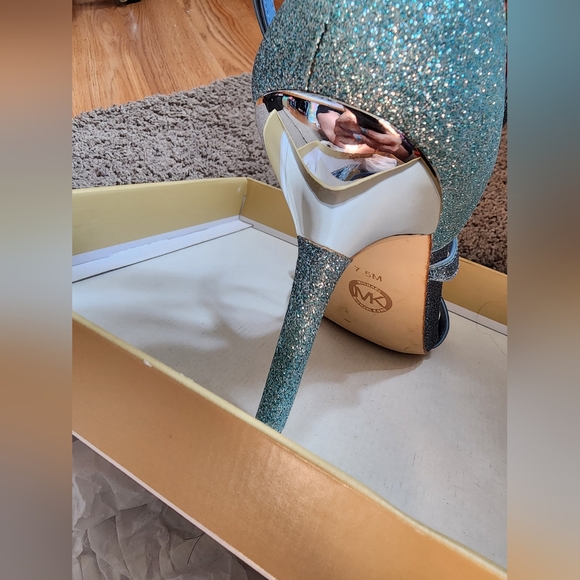 Micheal Kors Women's Astrid Colorblock Glitter Ankle-Strap Sandals - Blue - Picture 11 of 17